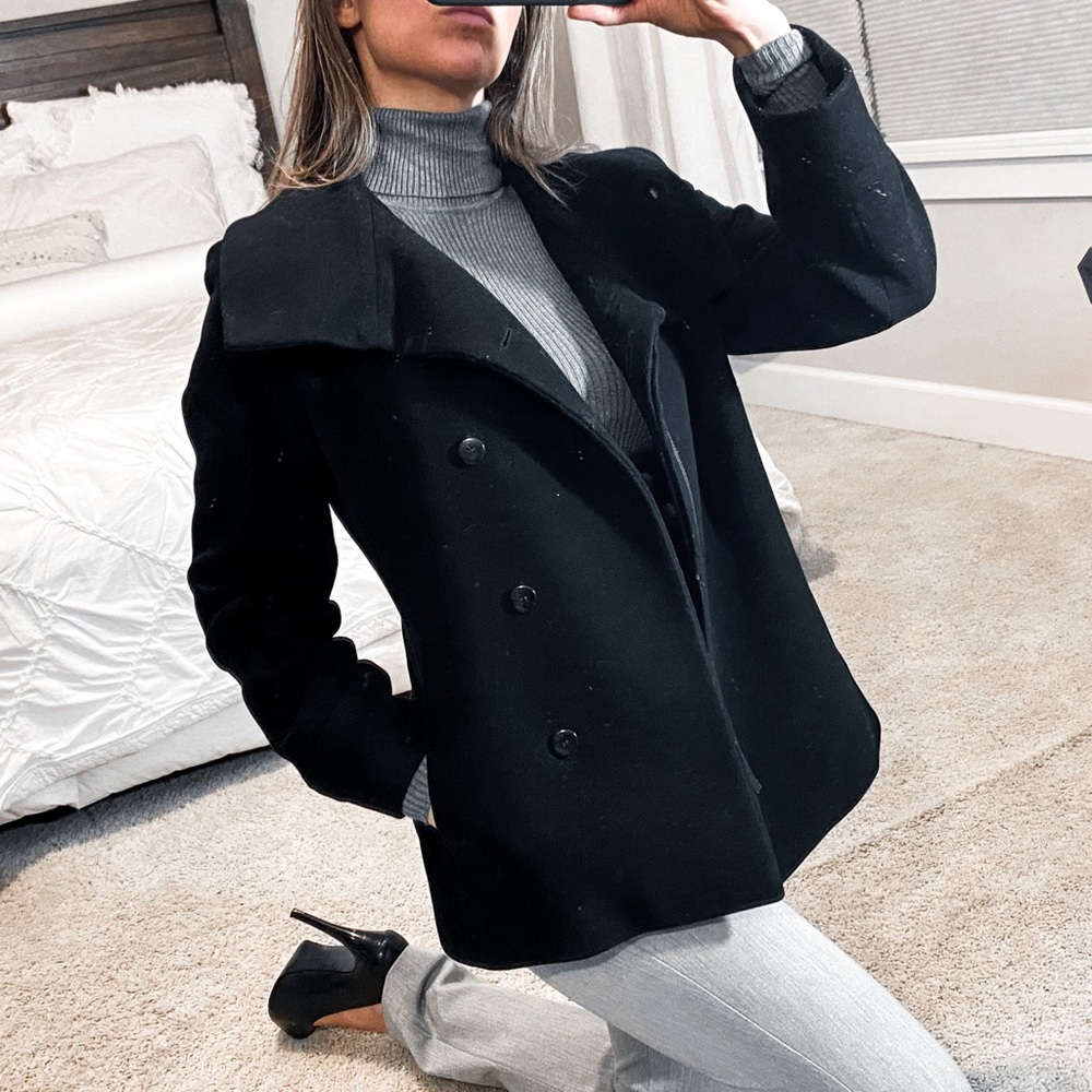 Cole Haan Wool Single Breasted Peacoat
